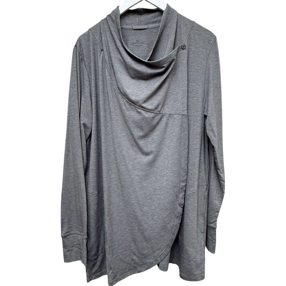 Cuddl Duds Cardigan Shrug Size Large Gray Soft Stretch Womens Top - Picture 3 of 9